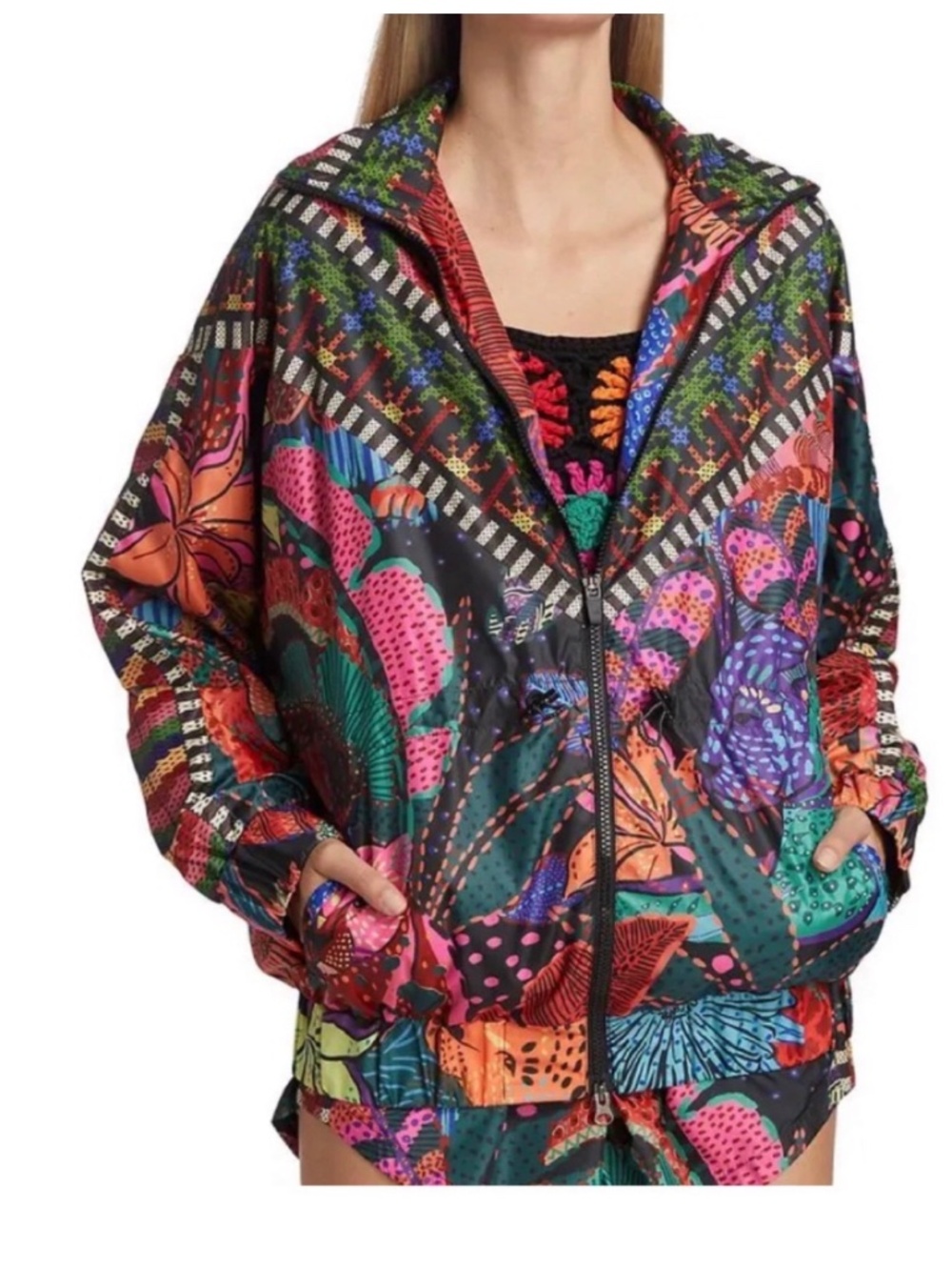 Farm Rio Cool Leopards Windbreaker Jacket